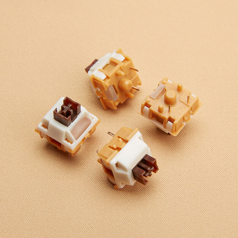 YUNZII-Joli silencieux linéaire muet pré-lubrifié à 5 broches, café caramel, clavier mécanique de jeu remplaçable à chaud, paquet de 35 pièces