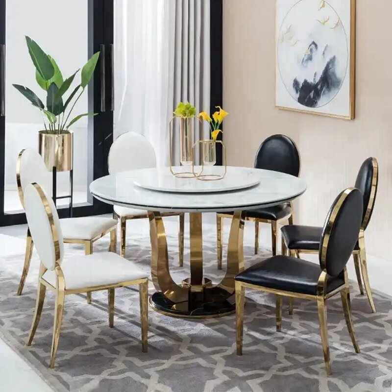 Gold Stainless Steel Dinning Chair, Banquete Popular, Restaurante, Hotel Back, Casamento, Alta Qualidade, A11, 12Pcs