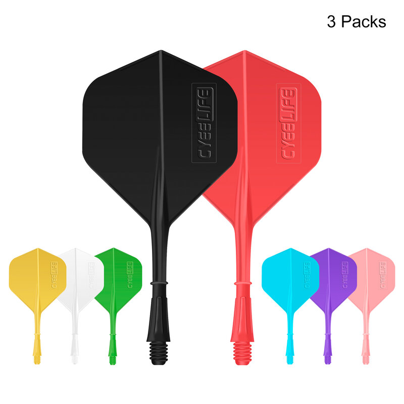 CyeeLife Dart Flights and Shafts,3 PCS One piece Accessories Not easy to break and fall off,8 Colors