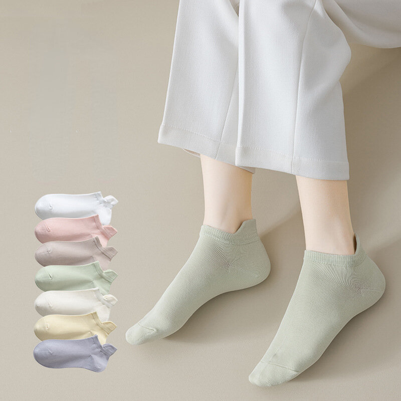 10 Paar Damen-Boots socken, sommerliche Socken aus reiner Baumwolle, kurz geschnittene Damen-Socken, dünner Stil, einfarbig, alle Baumwoll socken