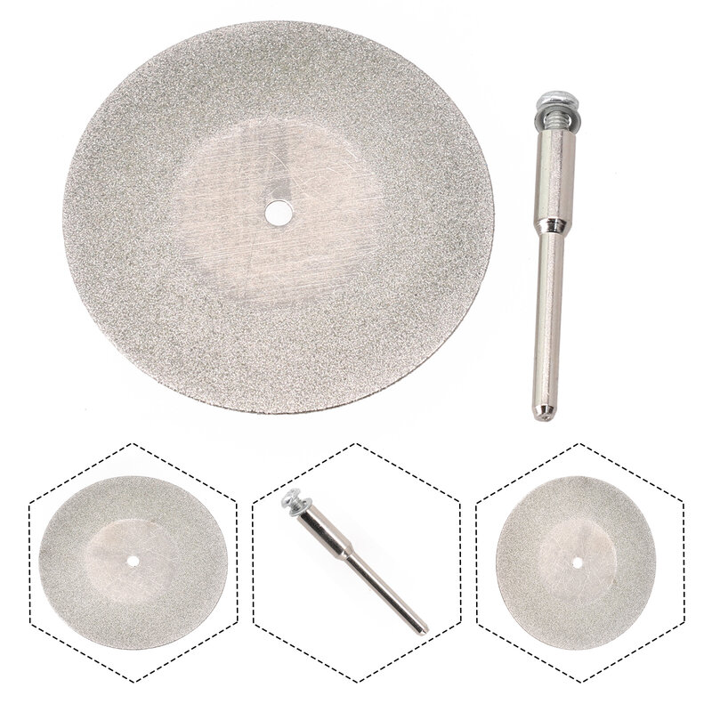 Lâmina de corte roda para Gem e Jade, Grinding Disc Acessórios, Diamond Metal Set, Prata Prático Durable, 2PCs, 40mm, 50mm, 60mm