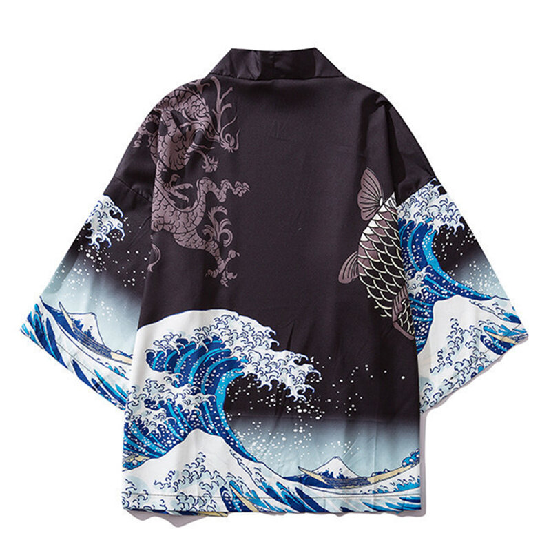 Kimono tradicional japonés de 3 a 14 años para niños y niñas, moda, Haori, chaqueta, ropa de playa