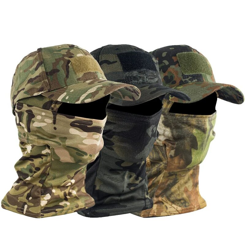 Taktische Tarnung Maske Hut Baseball mütze Mützen militärische Schädel Unisex Hip Hop Strick mütze elastische Outdoor-Mütze