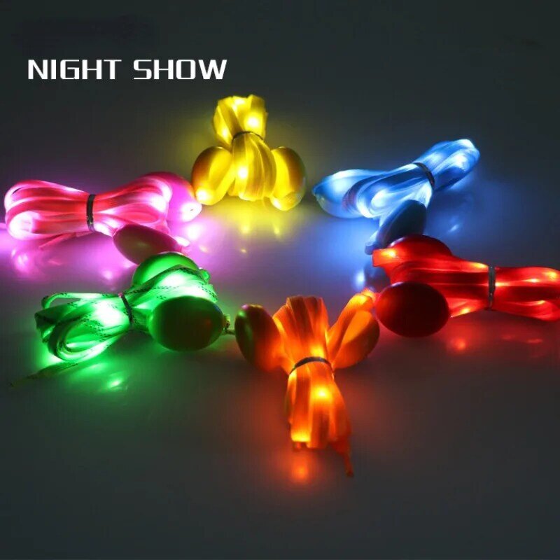 Cadarços luminosos LED para decoração de festa, sapato brilhante, flash light redondo, sapato de bateria, renda, acessórios casuais, novo, 1 par, 120cm