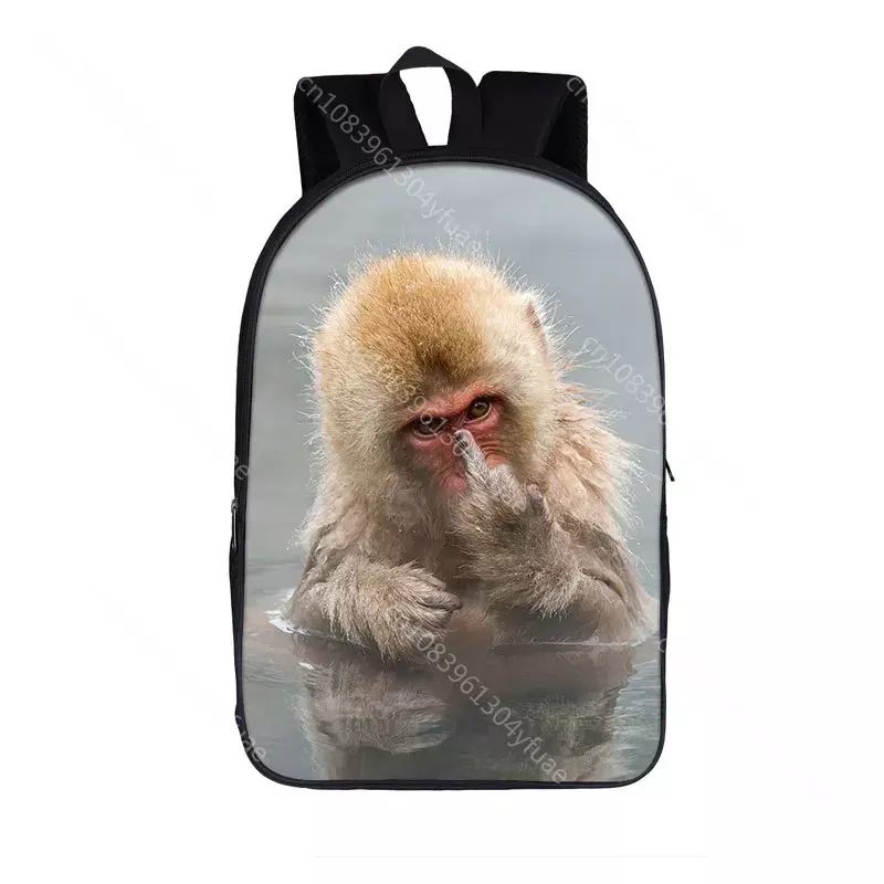 Divertente Orangutan/scimmia zaino con stampa dito medio per adolescenti ragazzi ragazze bambini borse da scuola zaino donna uomo zaino