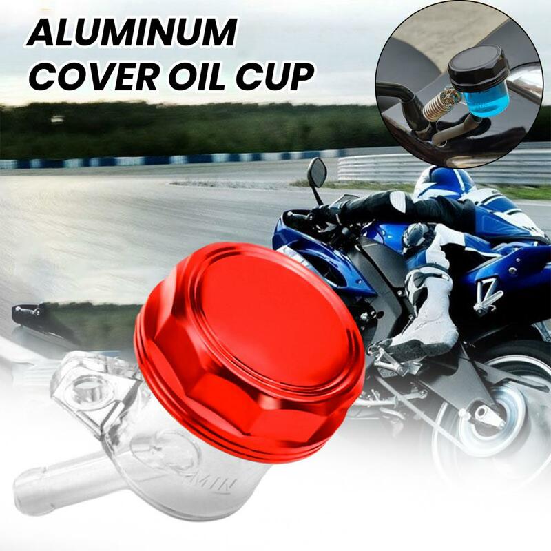 Tampa do óleo de alumínio da motocicleta, fácil usar o copo do óleo, bomba do freio traseiro, reservatório fluido, alterado, universal