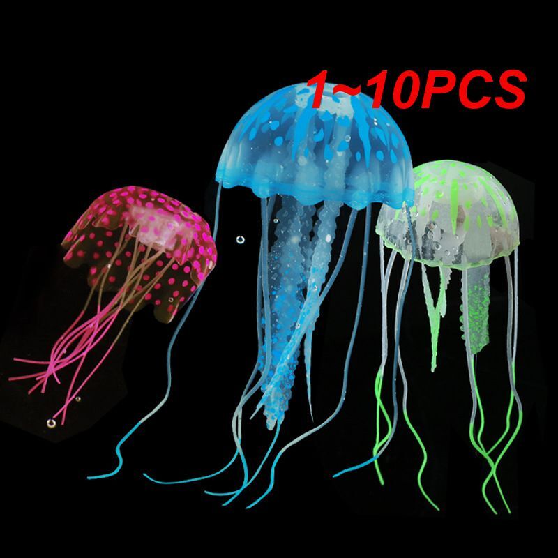 1 ~ 10 pz 1/jellyfish artificiale decorazione dell'acquario luminoso jellyfish paesaggio serbatoi di pesce accessori accessori per acquari