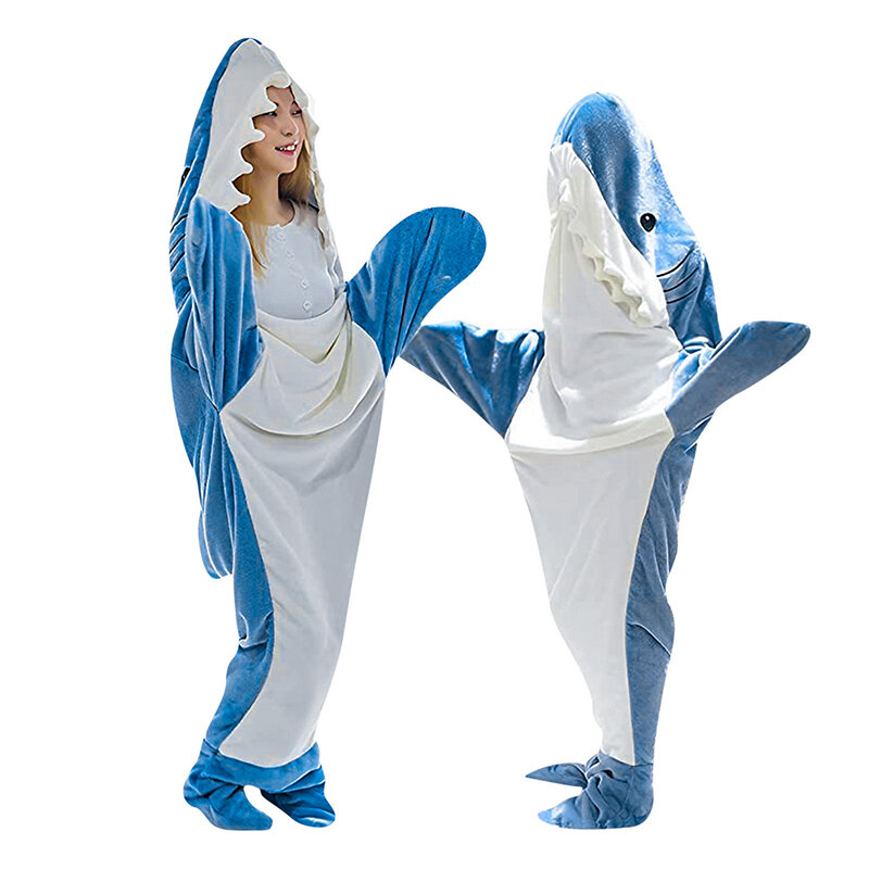 Manta de tiburón para adultos, manta de franela súper suave y acogedora con capucha, Sudadera con capucha