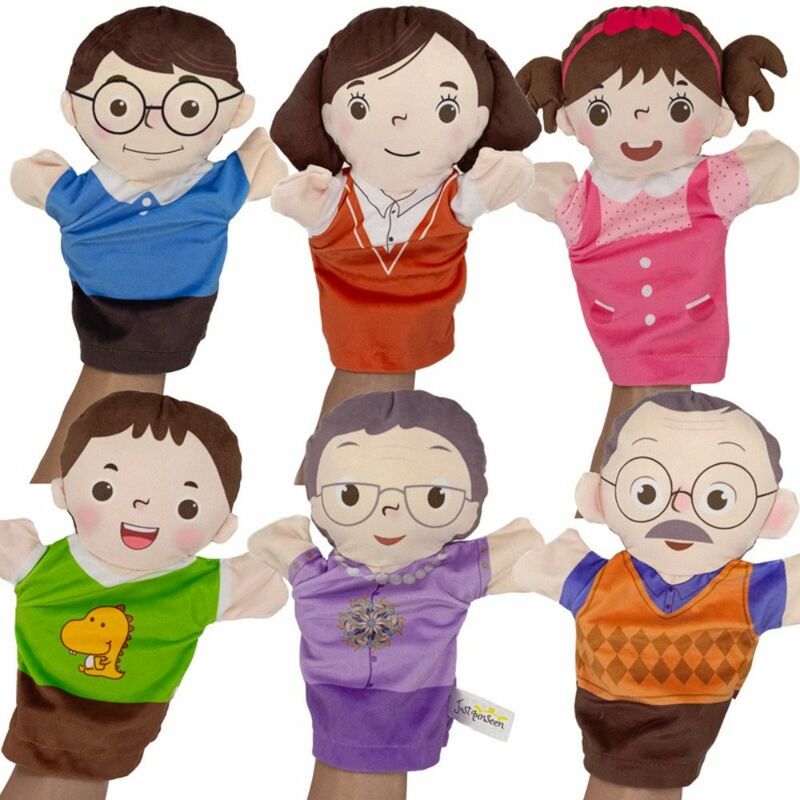 Плюшевые Детские марионетки с героями мультфильмов родители-дети плюшевые перчатки бабушки дочь член семьи марионетка дети