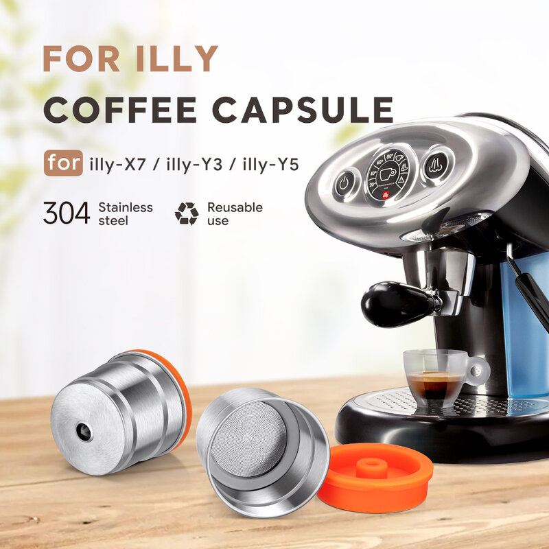Icafilas Voor Illy X7.1/Illyy3.2/Illy Y5 Navulbare Roestvrijstalen Koffiecapsules Herbruikbare Koffiepadfilters Beker