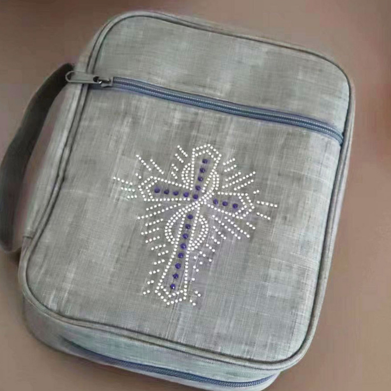 Sac de protection de livre biblique à fermeture éclair, sac décoratif
