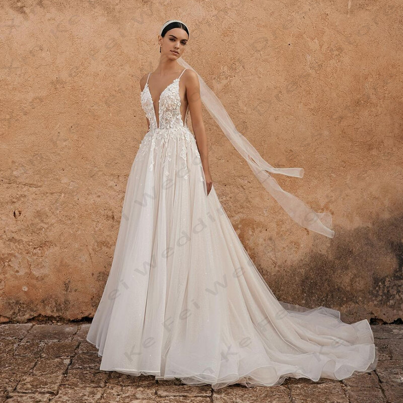 Женское свадебное платье It's yiiya, белое кружевное платье трапециевидной формы на лето 2024