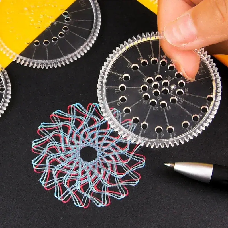 1set Spirograph Deluxe Set Design Tin Spiral Designs ingranaggi ad incastro ruote disegnare giocattoli educativi forniture scolastiche regali