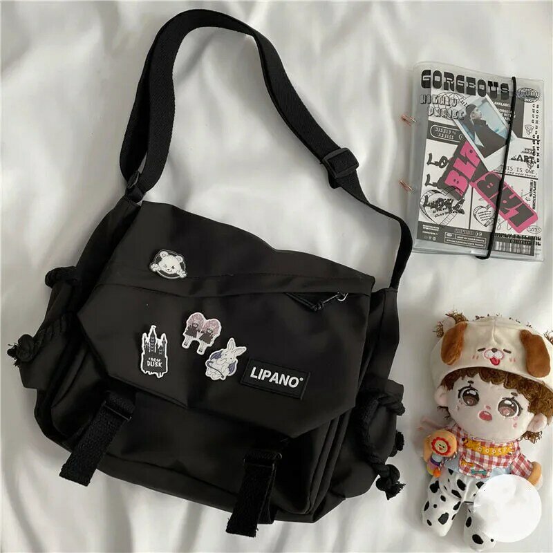 Nylon Handbags Shoulder Bag Large Capacity Crossbody Bags for Teenager Girls Men Harajuku Messenger Bag Student School Bags Sac