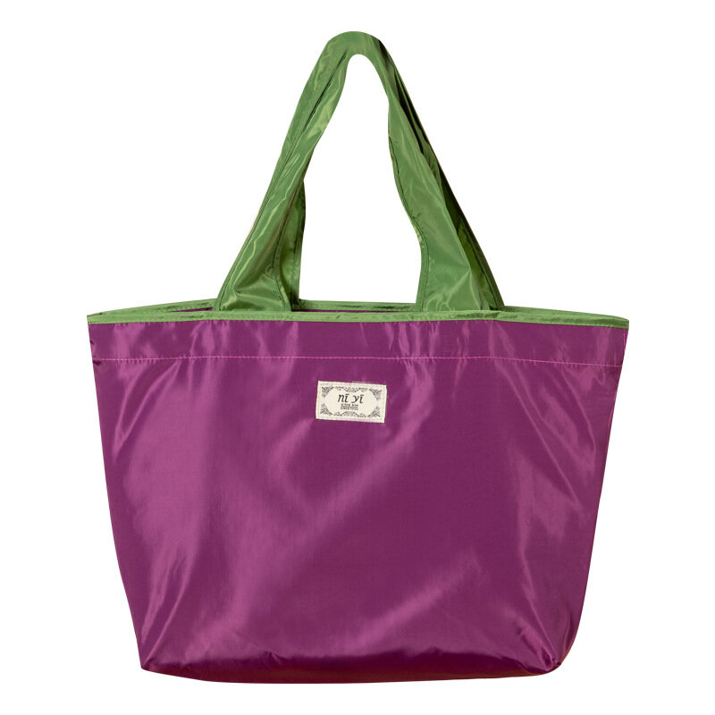 Tas belanja Supermarket besar, tas kolor sayuran buah perlindungan lingkungan tas bahu tas belanja