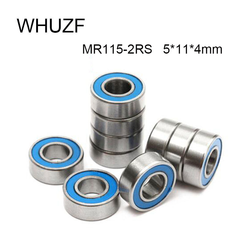 WHUZF-rodamientos en miniatura MR115RS de 20/50/100 piezas, sellado azul, 5x11x4mm, ABEC-5, piezas de rodamiento de bolas para Hobby RC Car Truck