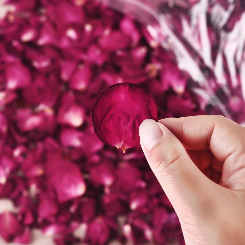 Pétalos de rosa 500 naturales biodegradables, confeti de boda, flor seca para baños de flores, rellenos de velas DIY, decoración, 1000/100% G