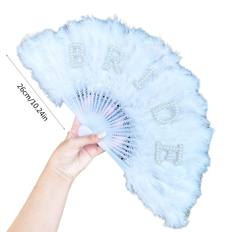 Hand Fan Vintage Feathers Bridal Plumage Fan Folding Fan Handheld Flapper Fan