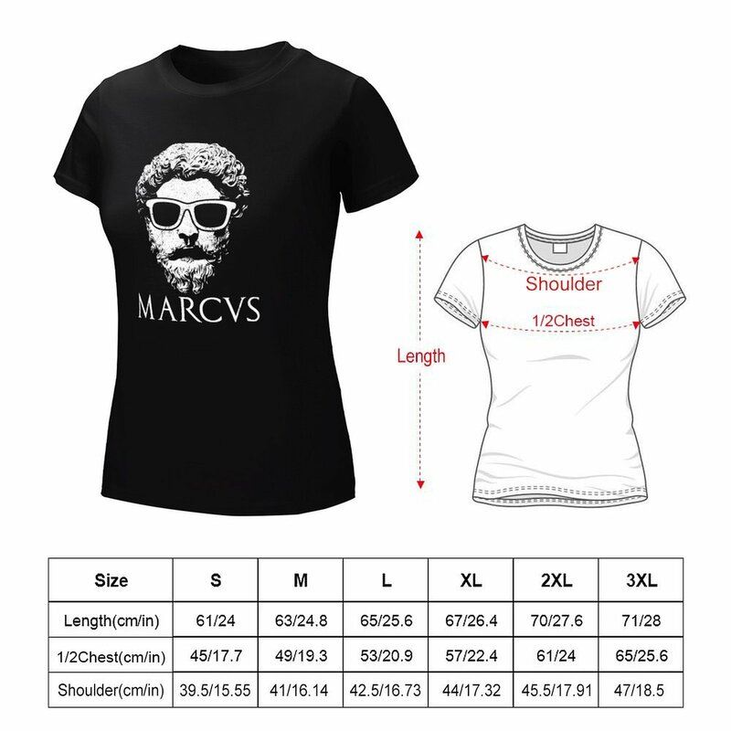 Stoices kaus bertudung Raja Marcus Aurelius pakaian musim panas untuk wanita T-Shirt lucu untuk wanita