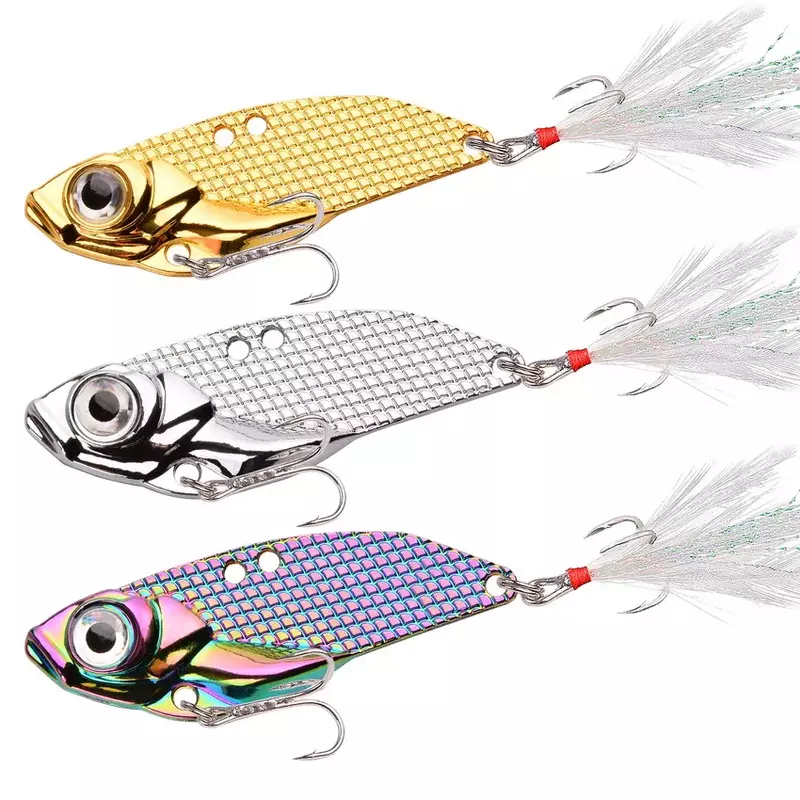 1 sztuk Metal VIB 5/7/10/15/20g Fishing Lure wibracja łyżka twarde przynęty Crankbait Wobbler Swimbait Cicada VIB Tackle 3 kolory