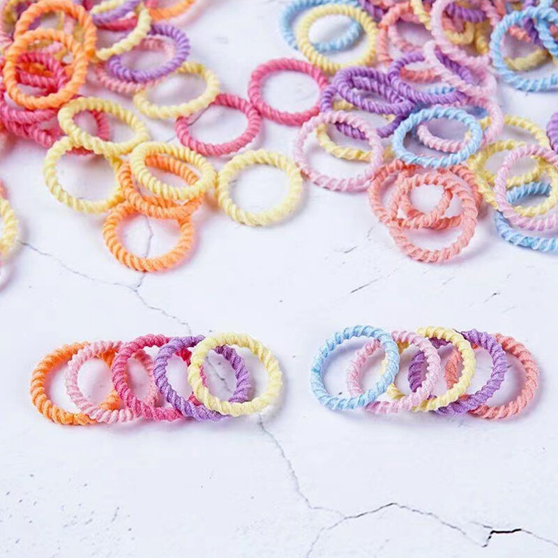 [100 Packs] Baby Rubber Band Does Not Hurt The Hair Small Thumb Ring High Elastic Thread Toddler Seamless Scrunchies Set