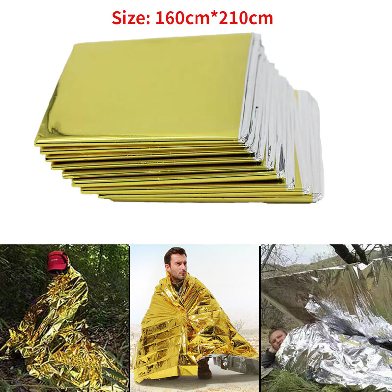 VITCOCO 160*210CM Emergency Blanket Low Temperature Rescue First Aid Kit Insulation Blanket Lifesaving Warm Insulation