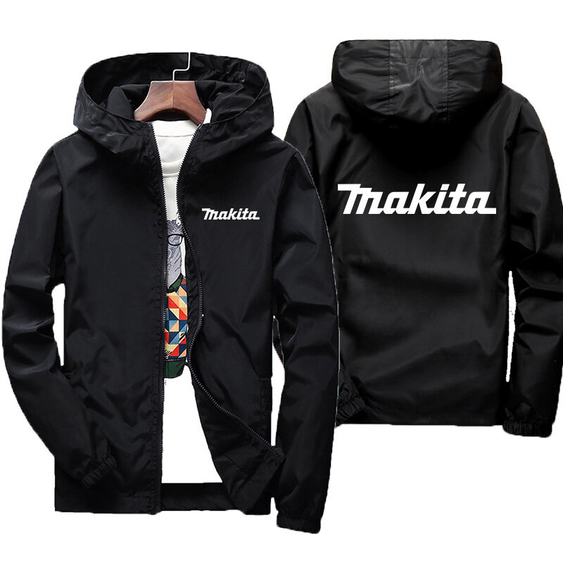 Jaqueta fina com logotipo Makita masculina, corta-vento, jaqueta hip-hop, moda esportiva, rua, novo, 2024