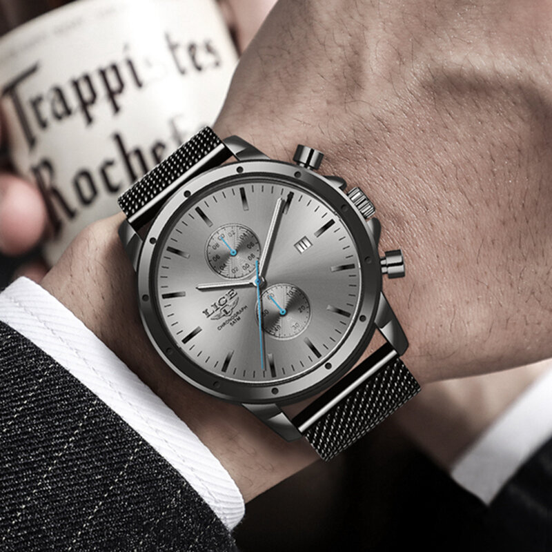 Big LIGE orologi sportivi militari per uomo Top Brand Luxury Casual orologio da polso in pelle orologio da uomo cronografo moda orologio da polso