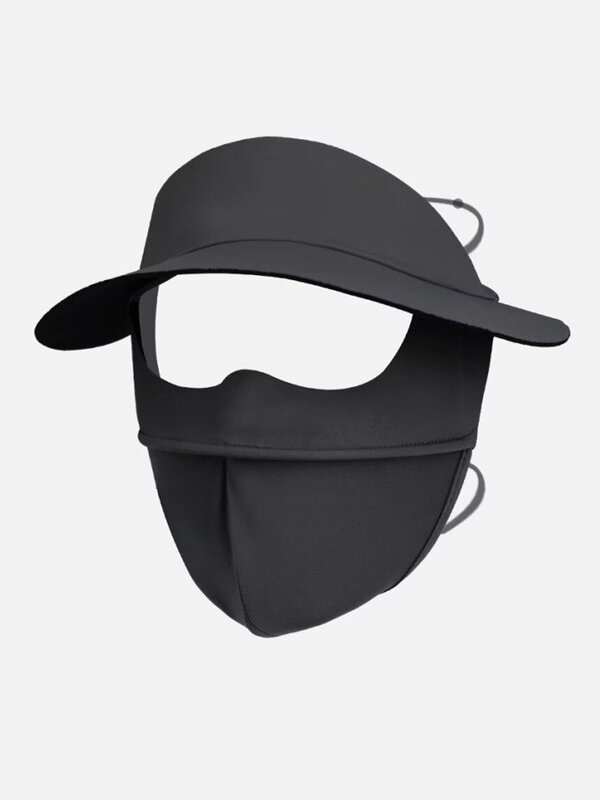 Ochrona przeciwsłoneczna Facekini lato 2024 nowy lodowy jedwab oddychająca regulowana maska czapka sport tenis Golf maski rowerowe Top