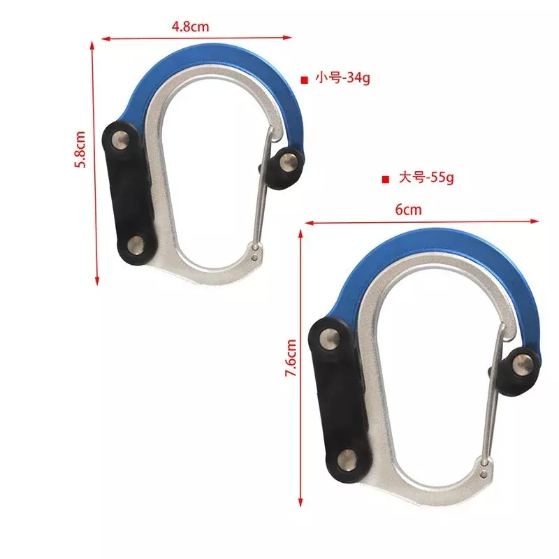 Aluminum Alloy Mountaineering Buckle Camping Hiking Travel Backpack Climbing Gadget Carabiner Clips Fishing Outdoor Accessories