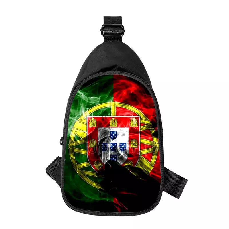 포르투갈 국기 3D 프린트 크로스 체스트 백, 대각선 숄더백, 남편 학교 허리 팩, 남성 가슴 팩, 신제품