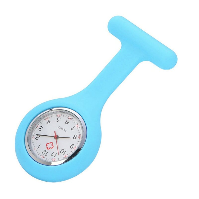 Mały uroczy zegarki kieszonkowe silikonowy zegarek dla pielęgniarki broszka tunika zegarek Fob z bezpłatnym akumulatorem lekarz medyczny Unisex zegarki zegar