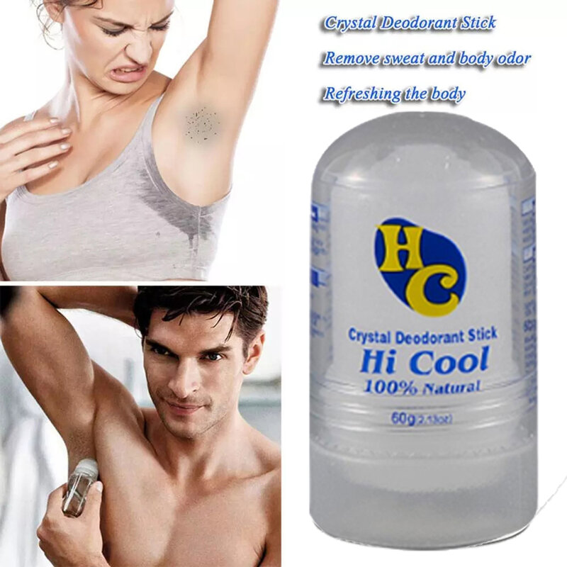 Palo desodorante de aluminio para hombres y mujeres, eliminador de olores corporales, palo antitranspirante, eliminación de axilas, 60g