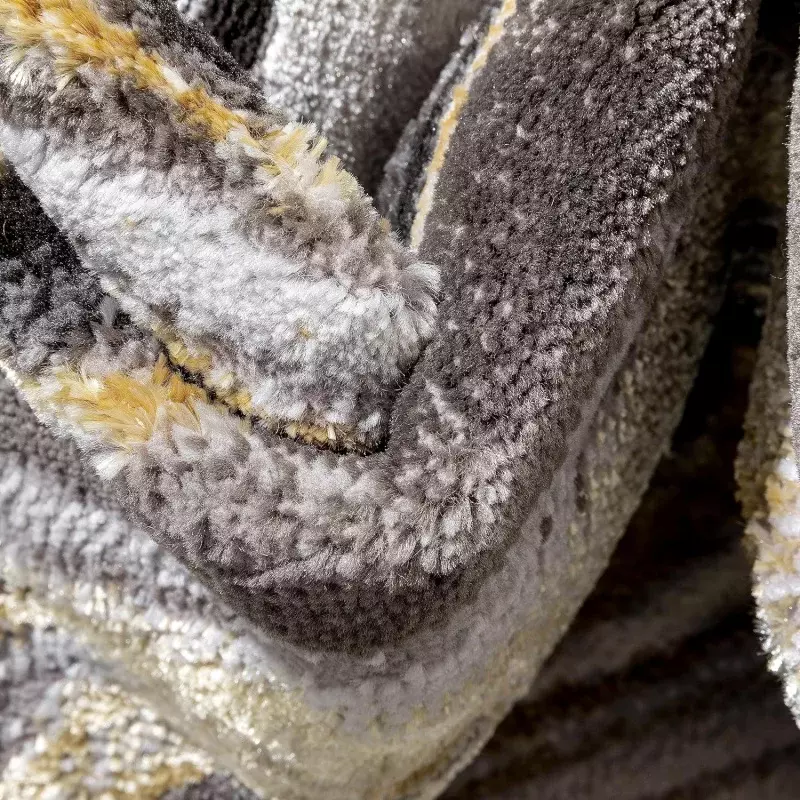 Хорошо плетеный коврик Werrick с рисунком серого и золотого полос мрамора 8x10 (7 '10 "x 9' 10")