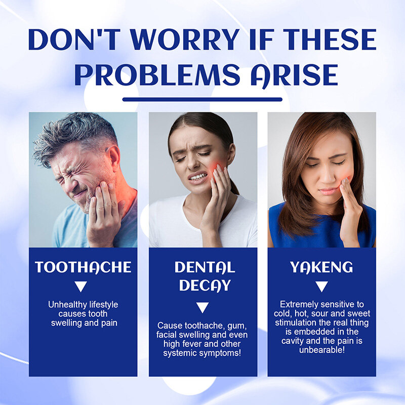 Dentes branqueamento Reparação Placa, fresco mau hálito, Anti-cavidade Placa, Dor de Dente Aliviar, Placa Alívio, Dente Decay