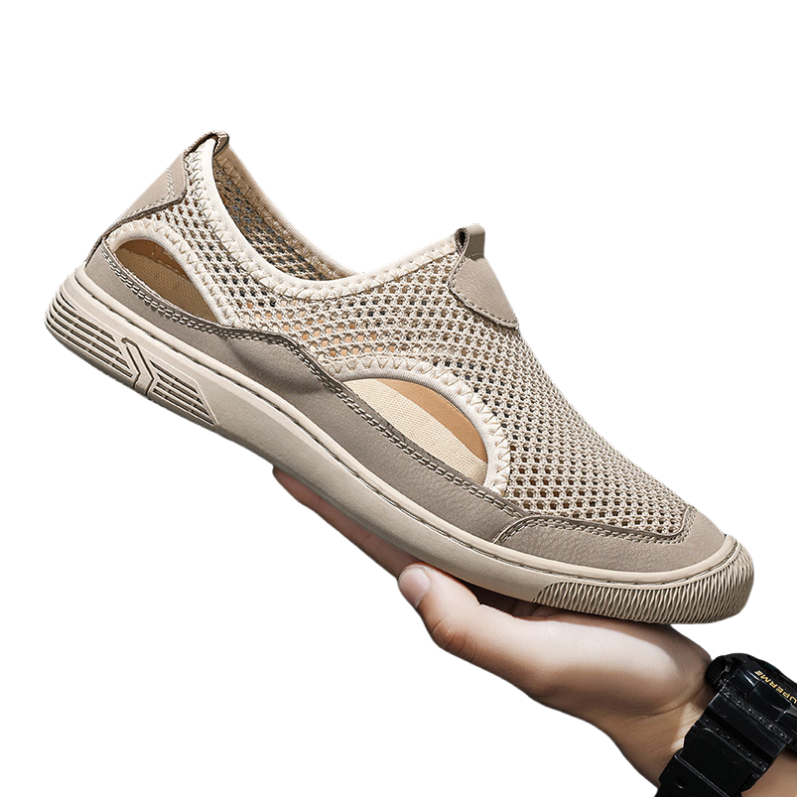 Large Mesh Shoes for Men Breathable Lightweight Mesh Shoes for Summer Hollowed Out Men's Shoes Lazy Shoes for One Foot Size38-46