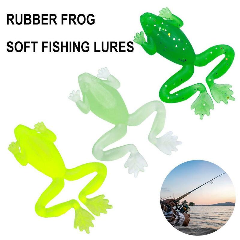 Lot de 5 leurres de pêche en forme de grenouille, appât en caoutchouc souple, portable et réaliste, nouveau modèle en PVC