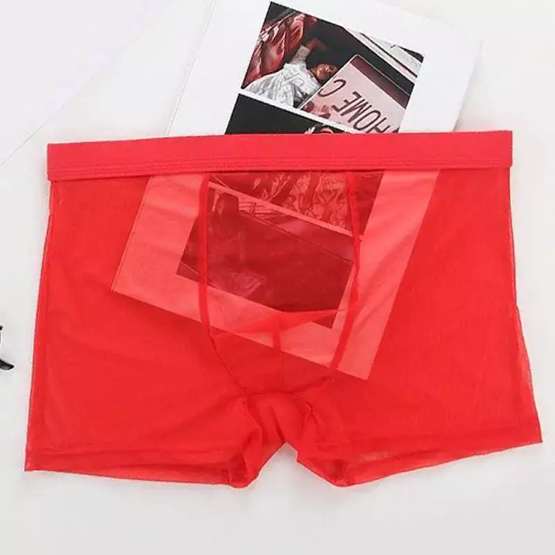 Intimo da uomo boxer trasparenti Bulge Ice Silk See Through mutande slip Sexy mutandine a vita bassa Lingerie Intimates