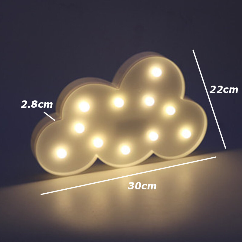 Veilleuse LED 3D en forme de nuage, luminaire décoratif d'intérieur, idéal pour la chambre d'un bébé ou comme cadeau pour un enfant