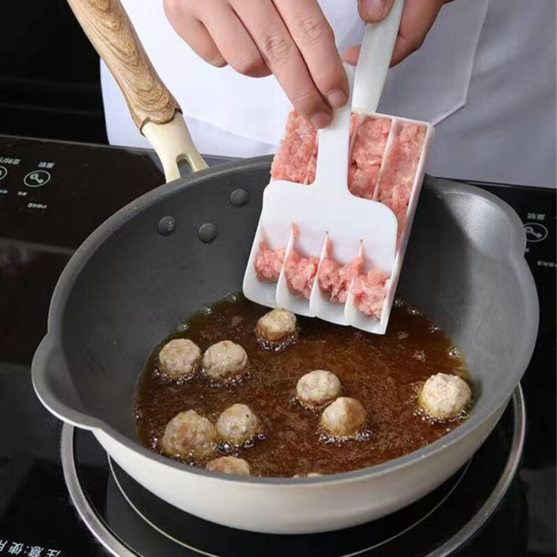 صانع كرات اللحم الثلاثي الإبداعي ، صانع كرات اللحم غير اللاصقة ، مغرفة كرات اللحم مع القطع ، إكسسوارات المطبخ