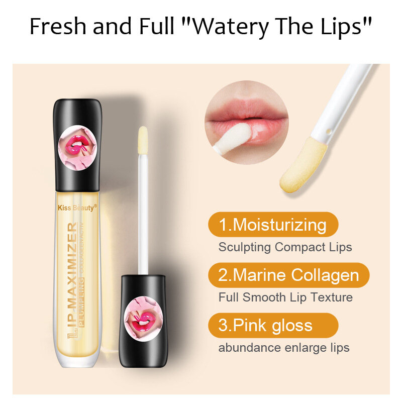 5ml Plumping Lip Gloss Instant Volumising Lip Plumper Serum Reparação Reduzir Lip Fine Lines Máscara Lip Enhancer Oil Lip Care