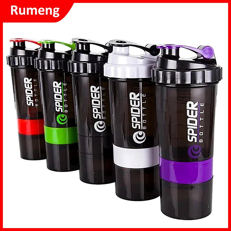 3 Layers Shaker Protein Bottle Powder Shake Cup Large Capacity Water Bottle Plastic Mixing Cup Body-Building Exercise Bottle
