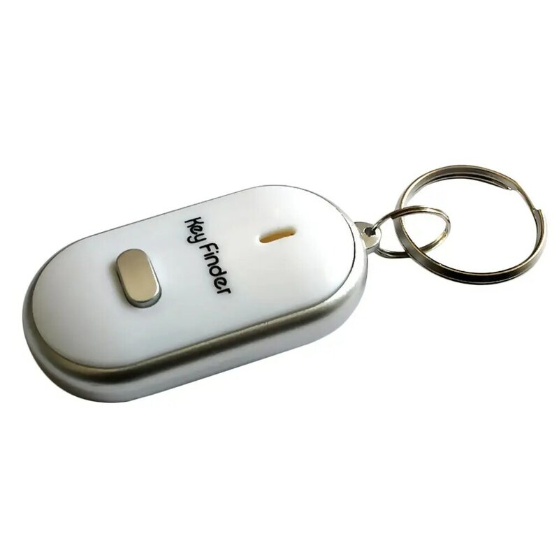 LED peluit kunci pencari berkedip Beeping kontrol suara Alarm antihilang pencari lokasi kunci pelacak dengan gantungan kunci Mini gantungan kunci