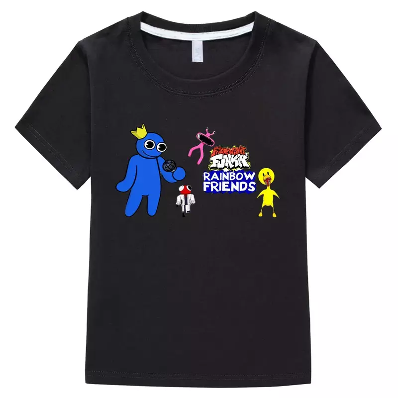 Regenbogen Freunde ästhetische Anime T-Shirts drucken Mode Manga T-Shirt Baumwolle Jungen/Mädchen T-Shirt Kurzarm T-Shirt