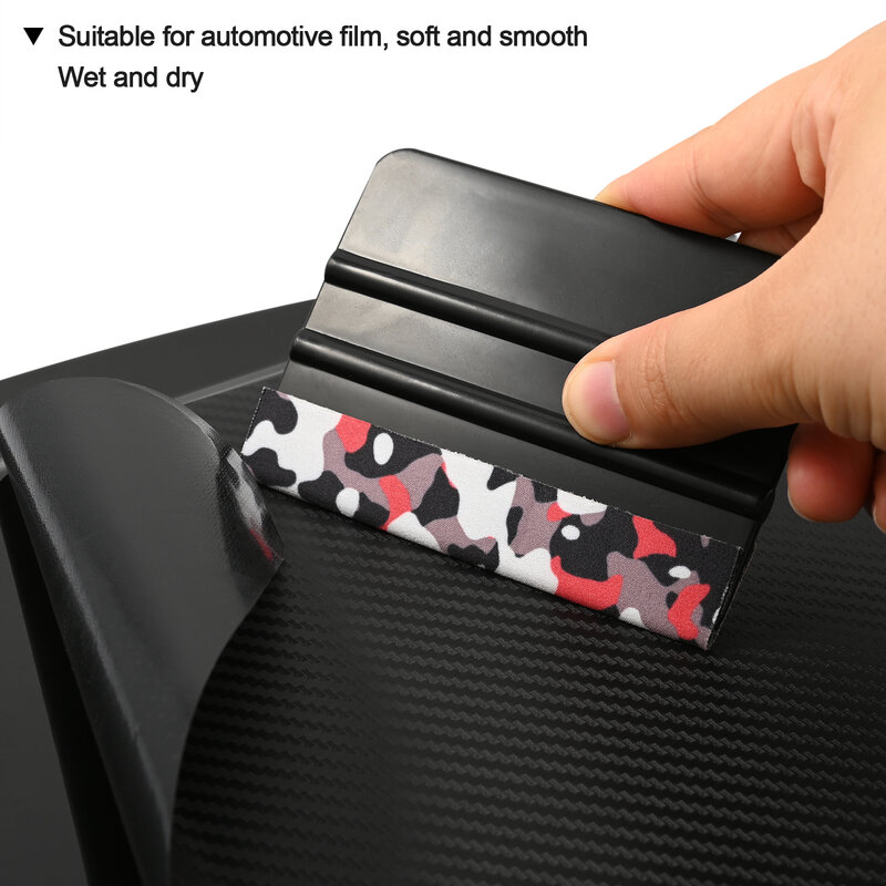 EHDIS Carbon Fiber Vinyl Squeegee Wrapping Edge Felt Cloth 10pcs/Pack Car Scraper Suede Fabric Protector Replacement Tint Tools