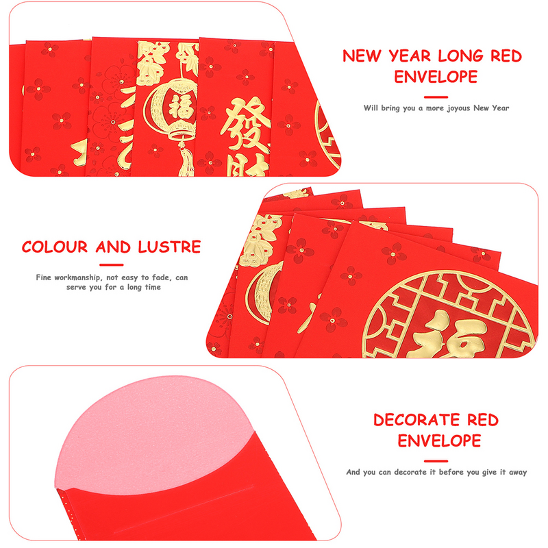 Buste rosse tascabili rosse di capodanno Hongbao per il nuovo anno 2021 New Red Pocket Birthday Marry Red Gift Hong Bao