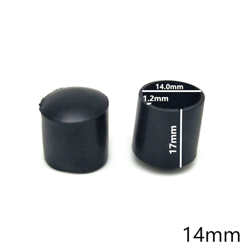 20pcs-round Plastic Coat Round Tube Plastic Coat Pvc Soft Rubber Coat Black Table And Chair Protection Non-slip Foot Cover