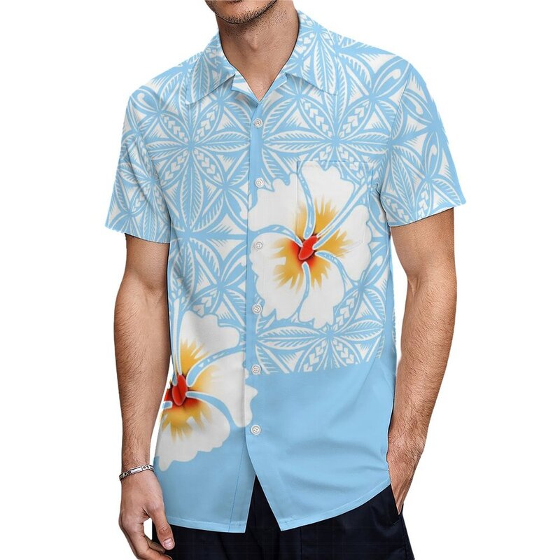 2024 New Design One Shoulder Long Party Dress Plus Size Casual Dresses Women Hawaiian Flower Print Polynesian Clothing Custom