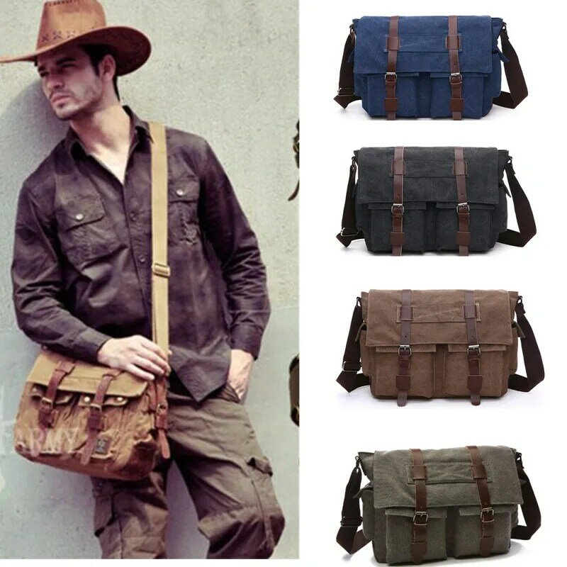 Холщовый кожаный мужской мессенджер I AM LEGEND Will Smith, большая сумка через плечо, мужской портфель для ноутбука, дорожная сумка