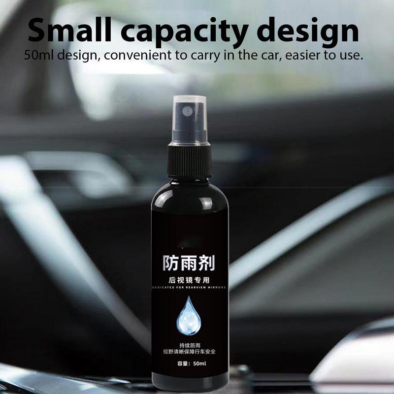 Agente antivaho para vidrio de coche, Spray hidrofóbico de bloqueo de agua con efecto instantáneo, productos para el cuidado de vidrio para ventanas de coche, 50ml